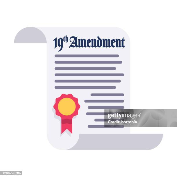 19th amendment icon on transparent background - bill of rights stock illustrations