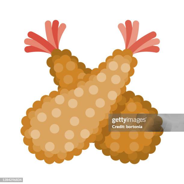 ebi tempura icon on transparent background - deep fried shrimp stock illustrations