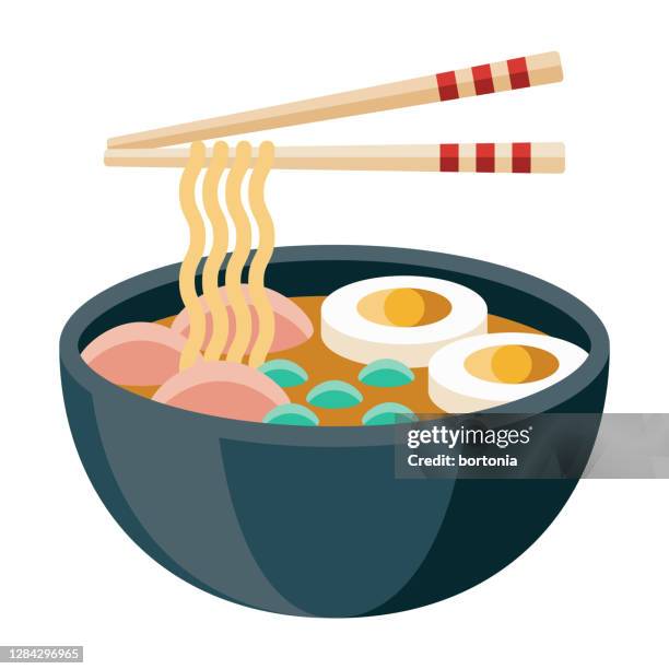 ilustraciones, imágenes clip art, dibujos animados e iconos de stock de icono ramen sobre fondo transparente - chopsticks