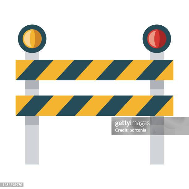 roadblock icon on transparent background - detour stock illustrations