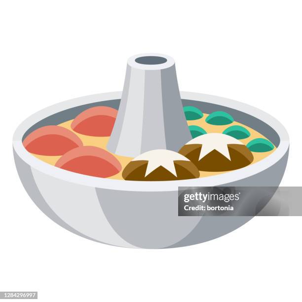 shabu shabu icon on transparent background - steamboat stock illustrations