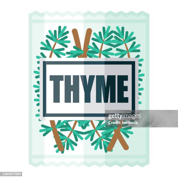 thyme icon on transparent background - thyme isolated stock illustrations