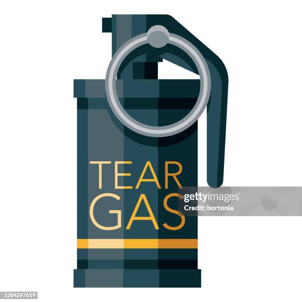 tear gas icon on transparent background - police tear gas stock illustrations