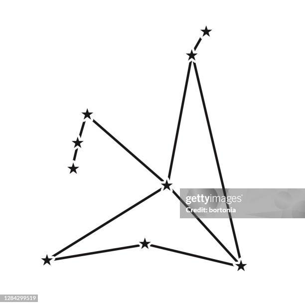 aquila constellation on transparent background - constellation map stock illustrations