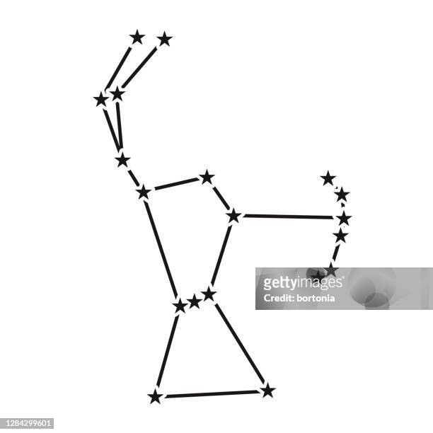 ilustraciones, imágenes clip art, dibujos animados e iconos de stock de orion constellation sobre fondo transparente - constelación