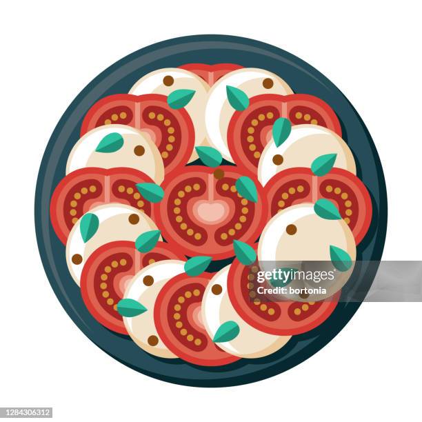 caprese salad icon on transparent background - caprese salad stock illustrations
