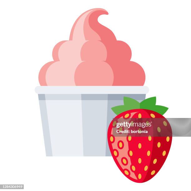 strawberry ice cream on transparent background - strawberry smoothie stock illustrations