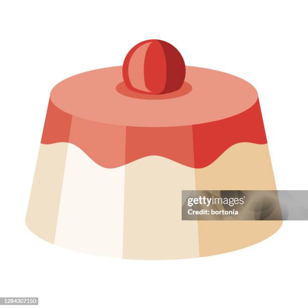 panna cotta icon on transparent background - vanilla pudding stock illustrations