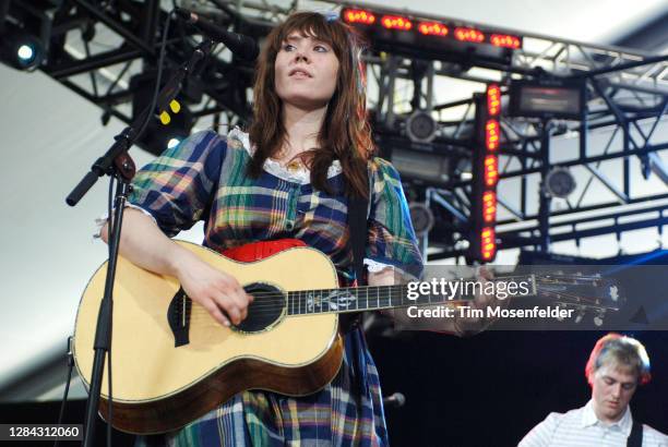 Kate Nash performs during Coachella 2008 at the Empire Polo Fields on April 26, 2008 in Indio, California.