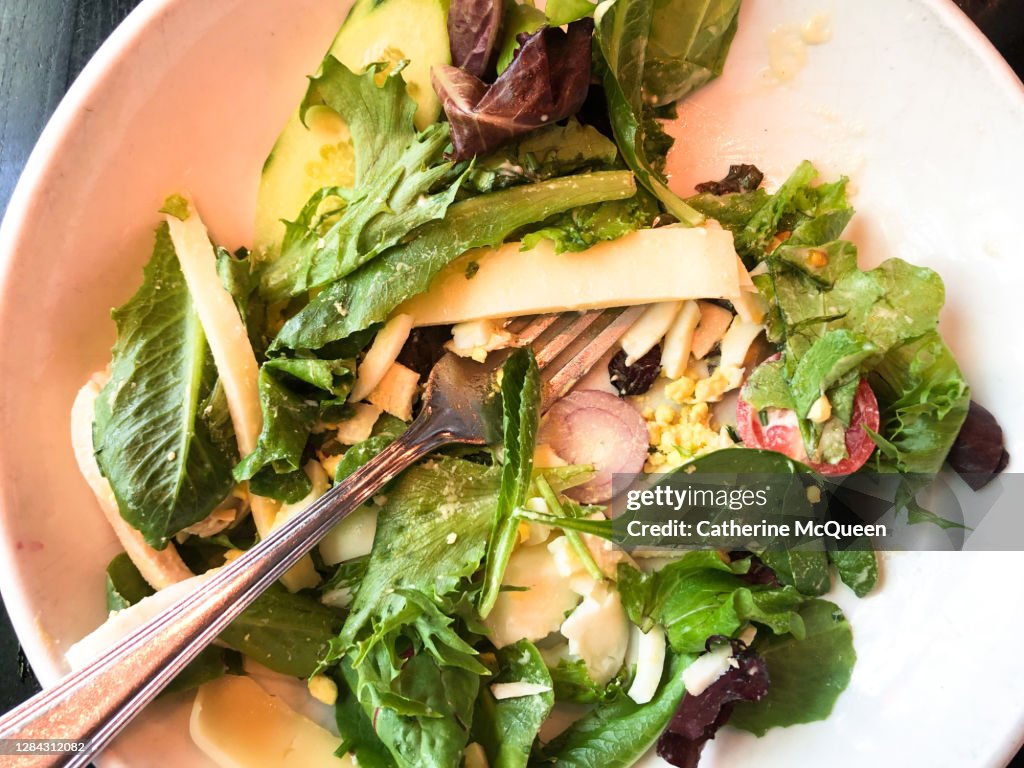 Half empty bowl after finishing healthy meal