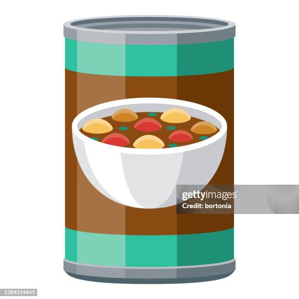 canned stew icon on transparent background - preserved food stock illustrations