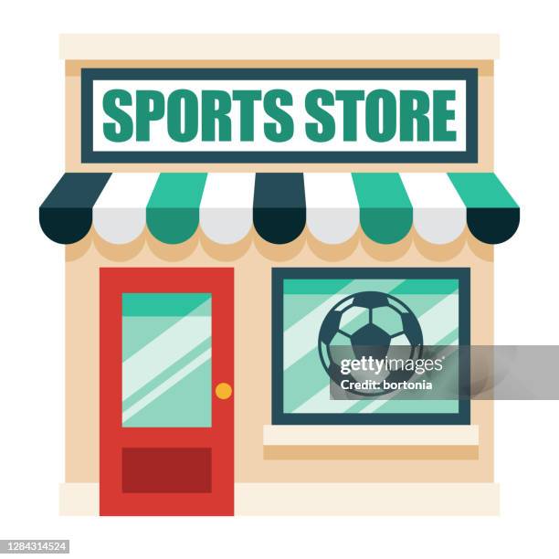 sports store on transparent background - awning stock illustrations