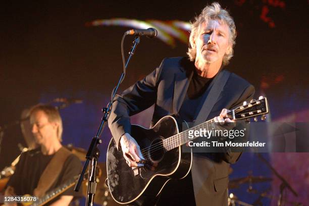 Roger Waters performs during Coachella 2008 at the Empire Polo Fields on April 27, 2008 in Indio, California.