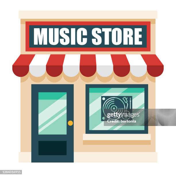 music store on transparent background - record store stock illustrations