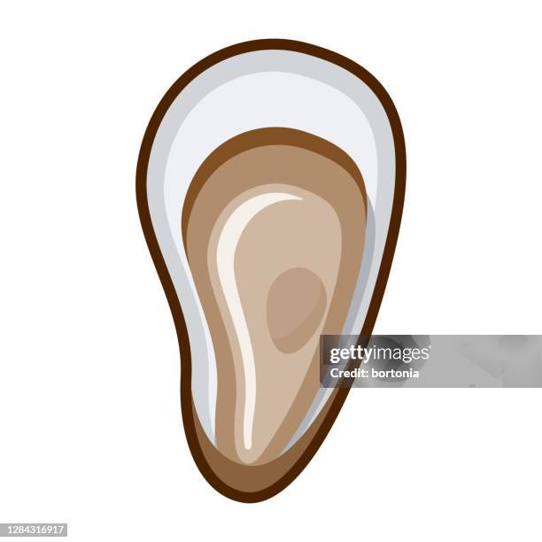 oyster icon on transparent background - oyster stock illustrations