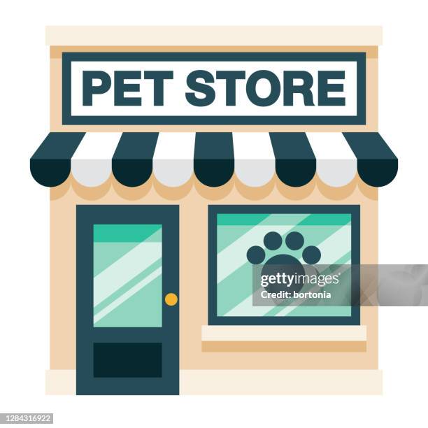 pet shop on transparent background - shop window stock illustrations