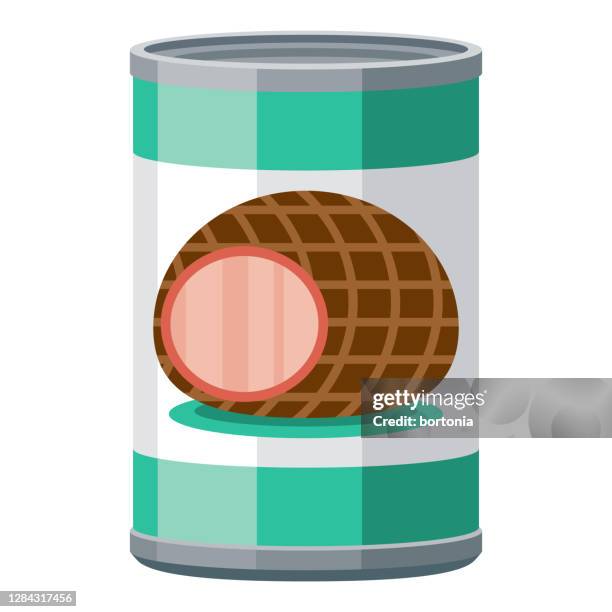 canned ham icon on transparent background - pork belly stock illustrations