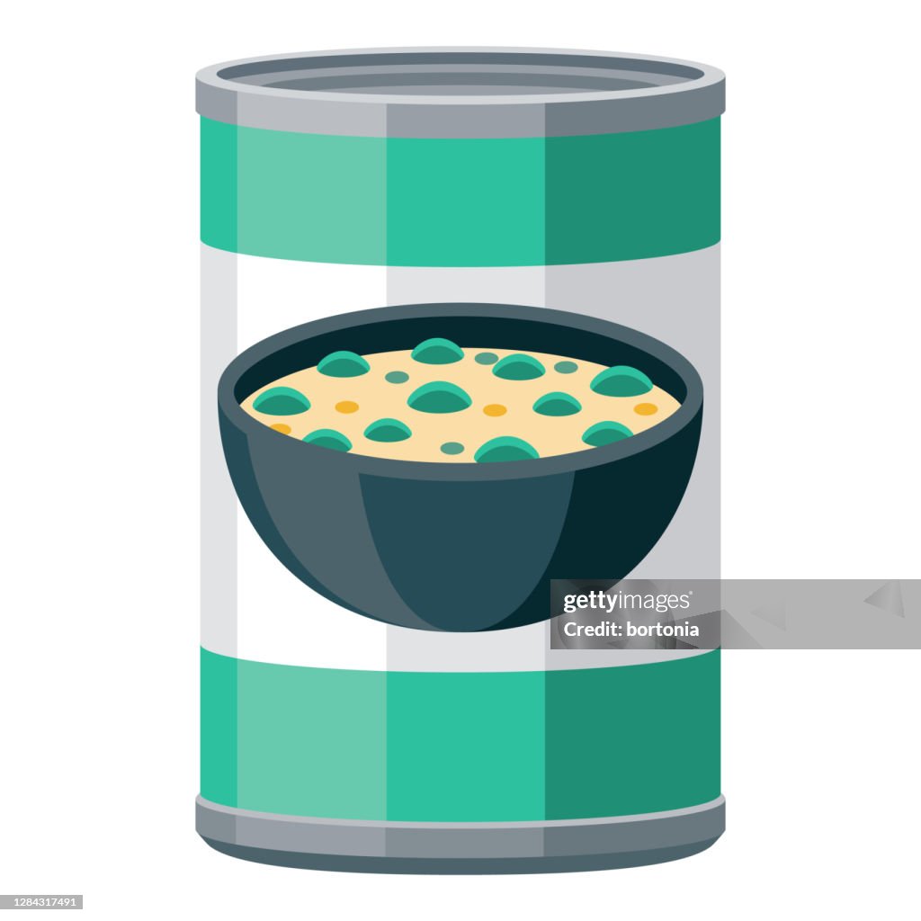 Canned Soup Icon on Transparent Background