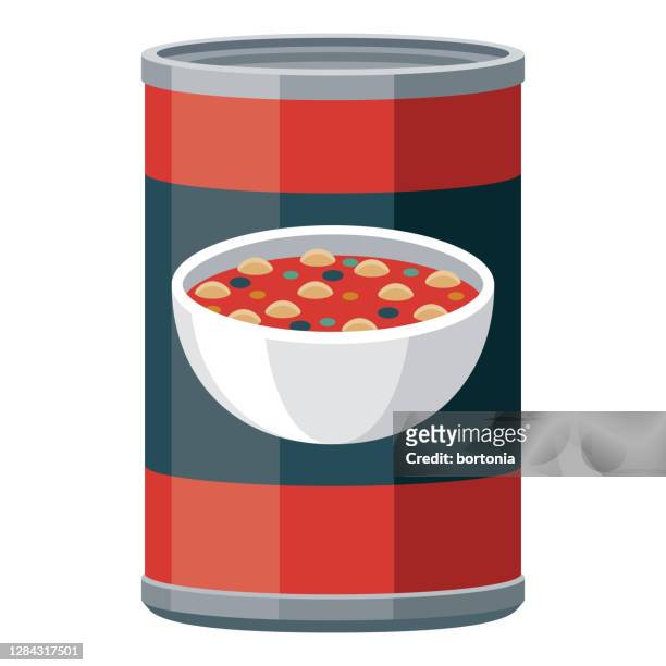 canned soup icon on transparent background - stew pot stock illustrations