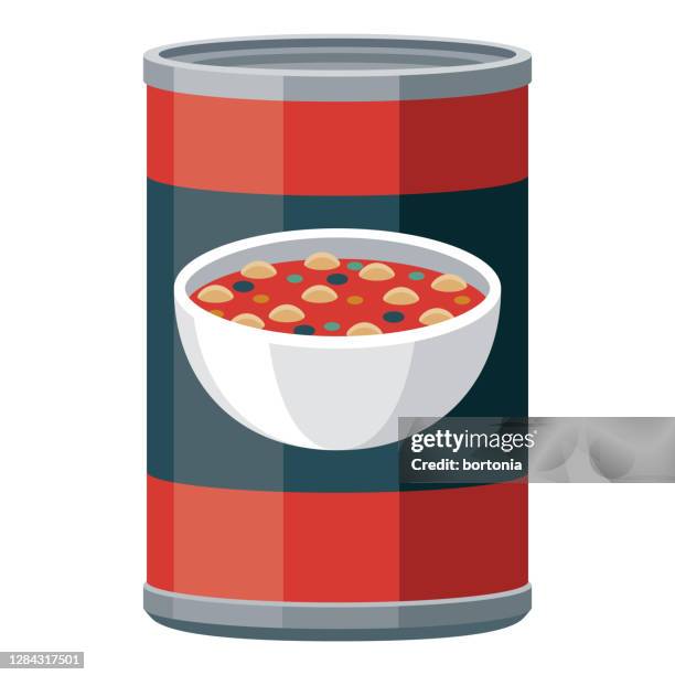canned soup icon on transparent background - minestrone stock illustrations