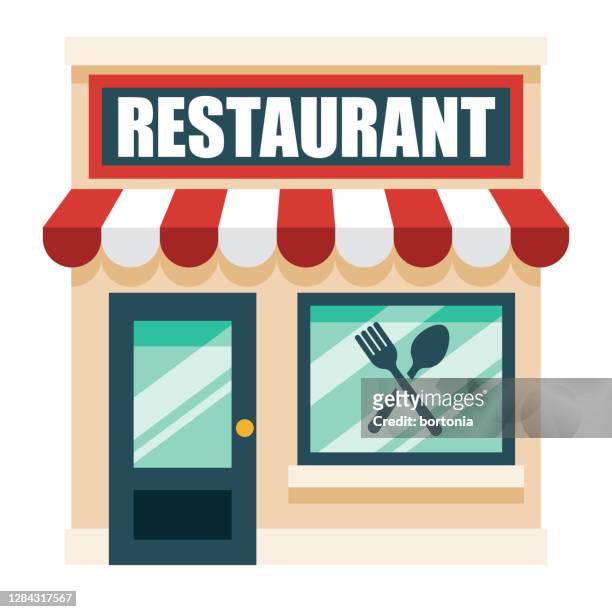 restaurant on transparent background - restaurant exterior stock illustrations