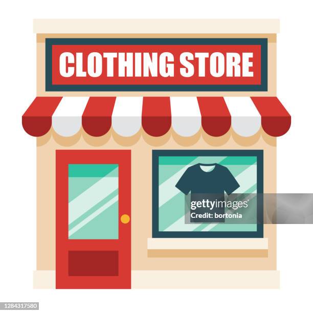 ilustraciones, imágenes clip art, dibujos animados e iconos de stock de tienda de ropa sobre fondo transparente - escaparate de tienda