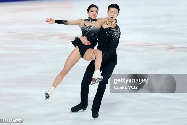 Wang Shiyue and Liu Xinyu of China perform during the Ice Dance Free Dance of the ISU Grand Prix of Figure Skating Cup of China at Huaxi Sports...