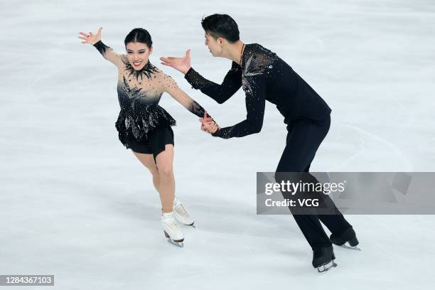 Wang Shiyue and Liu Xinyu of China perform during the Ice Dance Free Dance of the ISU Grand Prix of Figure Skating Cup of China at Huaxi Sports...