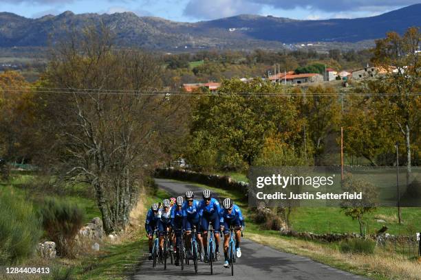 Alejandro Valverde Belmonte of Spain and Movistar Team / Enric Mas Nicolau of Spain and Movistar Team White Best Young Rider Jersey / Marc Soler...