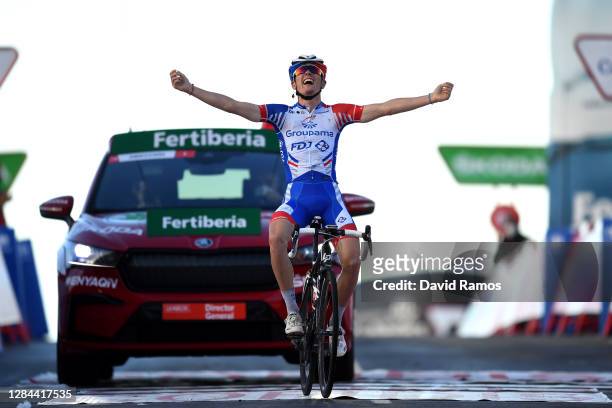 Arrival / of France and Team Groupama - FDJ / Celebration / during the 75th Tour of Spain 2020, Stage 17 a 178,2km stage from Sequeros to Alto de la...