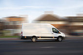 White Van in motion United Kingdom
