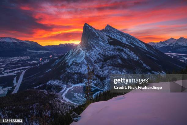 Canmore Rarundle View Canmore And Peak And Sunrise Photos and Premium High Res Pictures ...