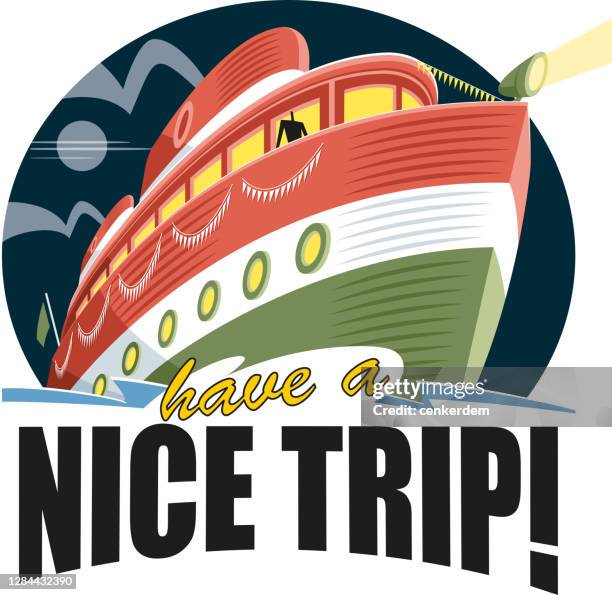 have a nice trip - ferry stock illustrations