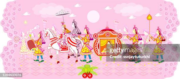 hindu wedding invitation  card, - wedding stock illustrations