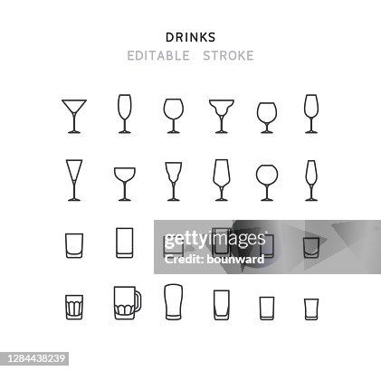 Drinks Line Icons Editable Stroke Drinks Line Icons Editable Stroke