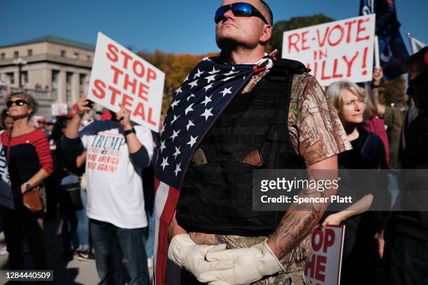 Hundreds of Donald Trump supporters gather in the state capital of Pennsylvania to display their anger at the outcome of the election hours after the...