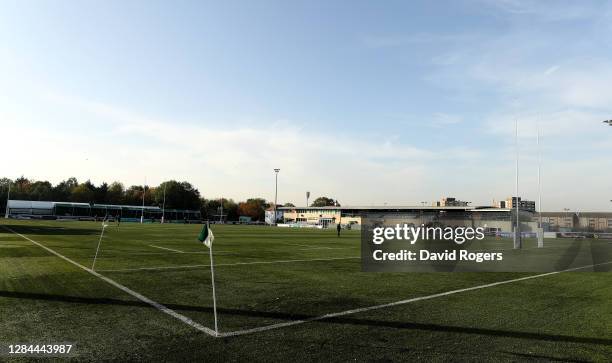 General view of the Ealing Trailfinders Ground prior to the pre season friendly match between Ealing Trailfinders and Newcastle Falcons at the...