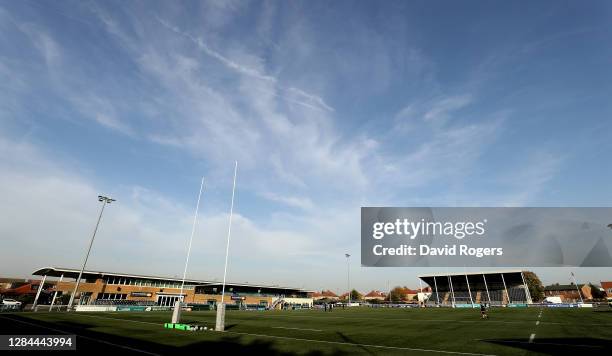 General view of the Ealing Trailfinders Ground prior to the pre season friendly match between Ealing Trailfinders and Newcastle Falcons at the...