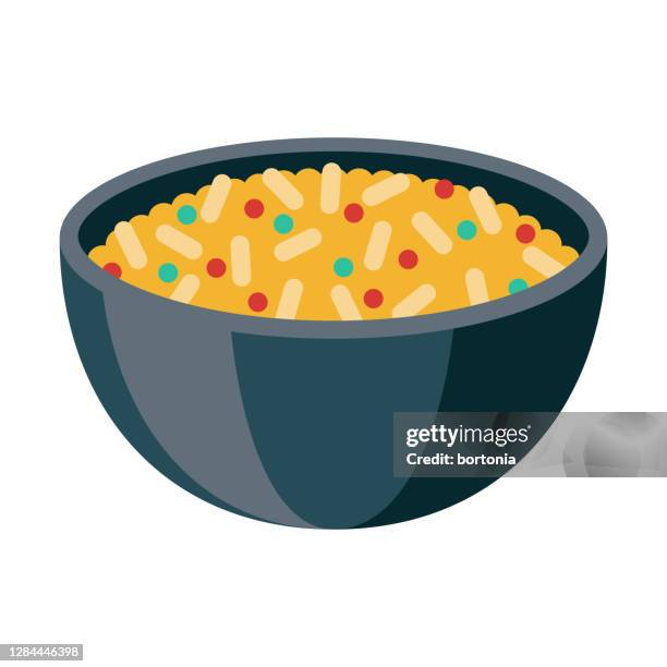 khao pad fried rice icon on transparent background - fried rice bowl stock illustrations