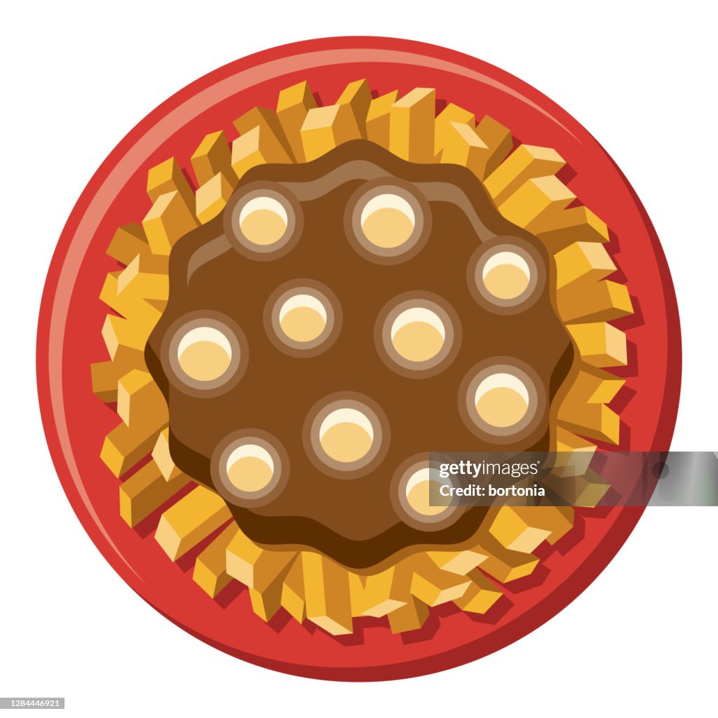 Poutine Icon on Transparent Background