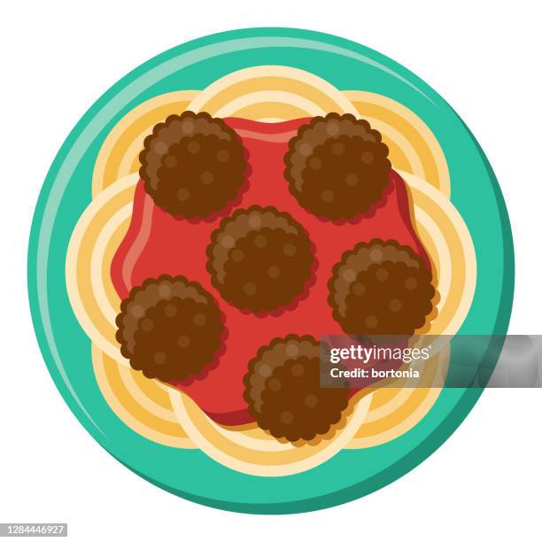 ilustraciones, imágenes clip art, dibujos animados e iconos de stock de icono de espaguetis y albóndigas sobre fondo transparente - spaghetti bolognese