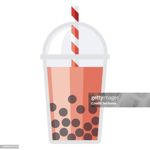ilustraciones, imágenes clip art, dibujos animados e iconos de stock de icono de té de burbujas boba sobre fondo transparente - cultura tailandesa