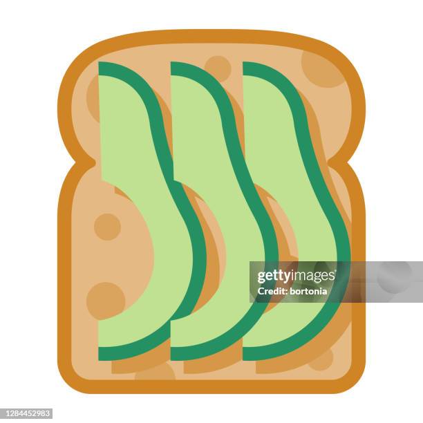illustrations, cliparts, dessins animés et icônes de icône de toast d’avocat sur le fond transparent - tranche de pain