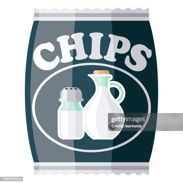 illustrazioni stock, clip art, cartoni animati e icone di tendenza di icona del chip di patata di sale e aceto su sfondo trasparente - aceto