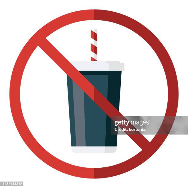 plastic cup ban icon on transparent background - plastic straw stock illustrations