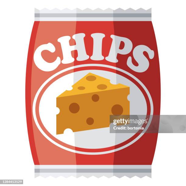 cheddar potato chip icon on transparent background - single potato chip stock illustrations