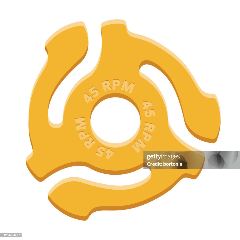 透明な背景上のビニール45RPMのアダプターアイコン
