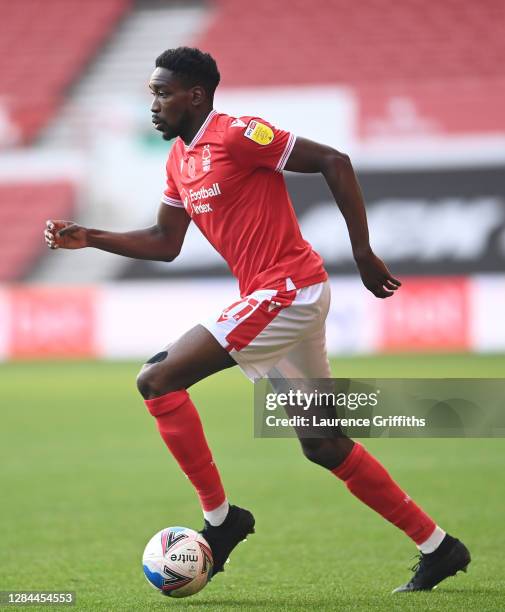 Sammy Ameobi of Nottingham Forest runs with the ball during the Sky Bet Championship match between Nottingham Forest and Preston North End at City...