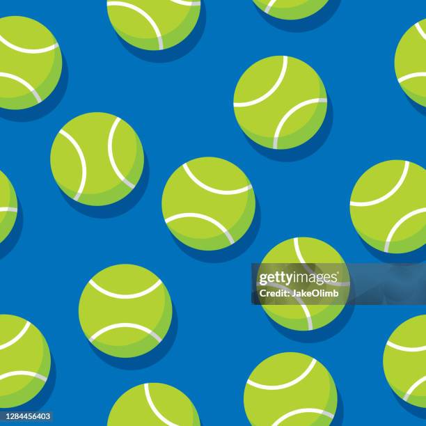 stockillustraties, clipart, cartoons en iconen met tennisbal patroon flat 2 - tennis ball