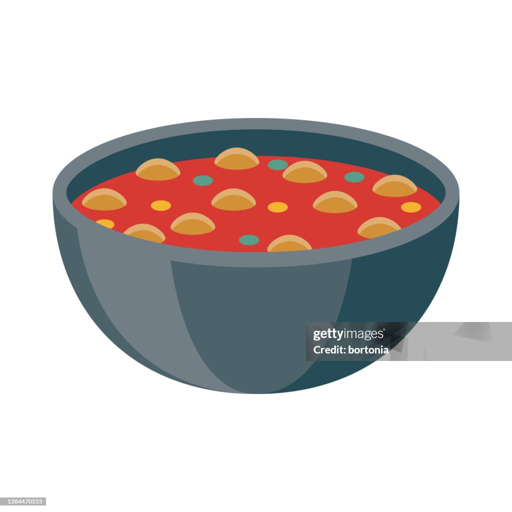Harira (Moroccan Tomato Chickpea Soup) Icon on Transparent Background